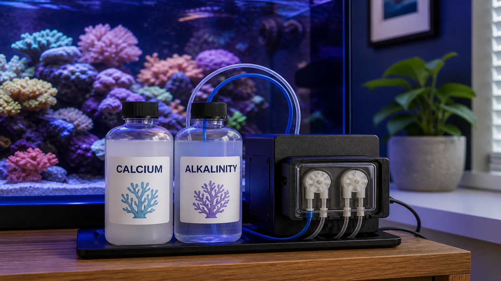 UK reef aquarium context for search: aquarium dosing pump calcium alkalinity UK